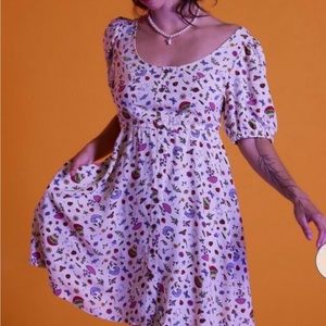 Forest frog print puff sleeve dress from Hottopic